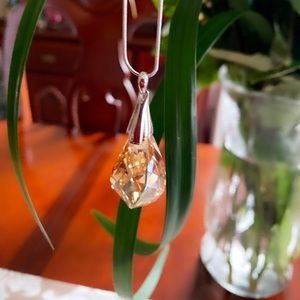 Sterling silver faceted citrine necklace.